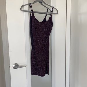 Purple sparkly mini dress